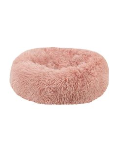 Plush Donut Faux Fur Calming Pet Nest - Salmon Pink - L