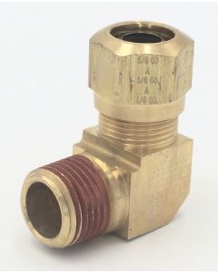 PARKER HANNIFIN Brass 90 degree male elbow 5/8 to 1/2" male NPT fitting. Part No VS269NTA-10-8