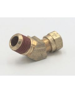 Parker brass 45 degree elbow 1/4 tube to male 1/4" pipe npt fitting