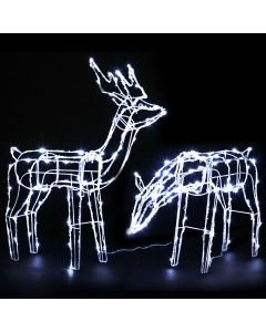 Jingle Jollys Christmas Lights 2 Pcs Reindeers 200 LED Decorations