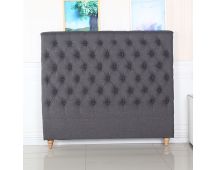 Bed Head Queen Size French Provincial Headboard Upholsterd Fabric Charcoal