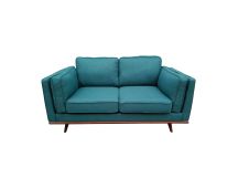 2 Seater Sofa Teal Fabric Lounge Set for Living Room Couch with Wooden Frame -