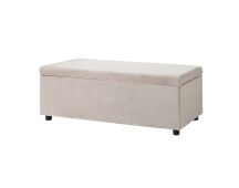 Artiss Storage Ottoman Blanket Box Table 97cm Velvet Taupe