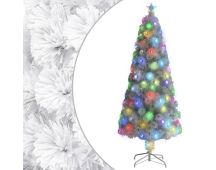 vidaXL Artificial Christmas Tree with LED White 180 cm Fibre Optic