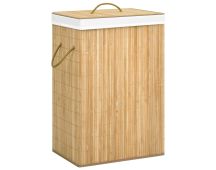vidaXL Bamboo Laundry Basket with 2 Sections 72 L