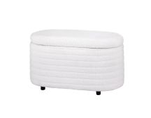 Artiss Storage Ottoman Blanket Box 87cm Boucle Fabric Oval