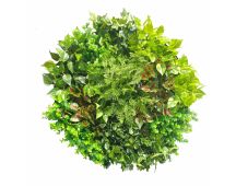 Artificial Green Wall Disk Art 80cm - Mixed Fern