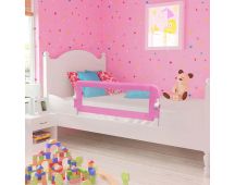 vidaXL Toddler Safety Bed Rail Pink 120x42 cm Polyester