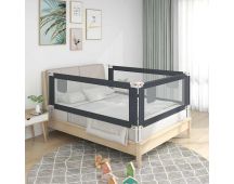 vidaXL Toddler Safety Bed Rail Dark Grey 200x25 cm Fabric