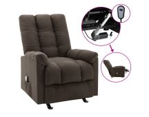 vidaXL Electric Massage Reclining Chair Dark Brown Fabric