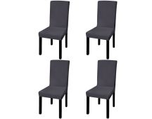vidaXL Straight Stretchable Chair Cover 4 pcs Anthracite