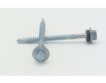 Galvanised hex screw with rubber seal. Part No 12-14X65CL3SDSN