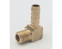 Parker brass 90 degree elbow 3/8" hose barb to 1/4" male pipe fitting