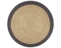 vidaXL Handmade Rug Jute with Dark Grey Border 120 cm