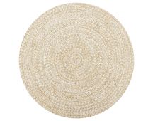 vidaXL Handmade Rug Jute White and Natural 90 cm