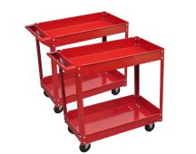 vidaXL 2 x Workshop Tool Trolley 100 kg 2 Shelves