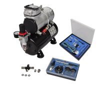 vidaXL Airbrush Compressor Set with 2 Pistols