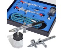 vidaXL Airbrush Set with 2 Spray Guns