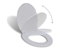 vidaXL Soft-close Toilet Seat White Oval