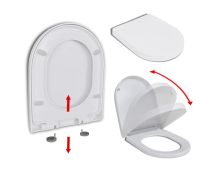 vidaXL Soft-close Toilet Seat with Quick-release Design White Square