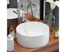 vidaXL Basin Round Ceramic White 40x15 cm