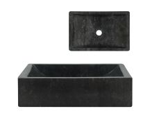 vidaXL Sink 45x30x12 cm Marble High Gloss Black