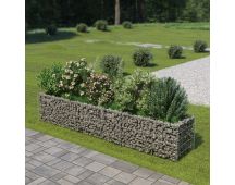 vidaXL Gabion Raised Bed Galvanised Steel 270x50x50 cm