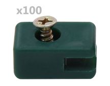 vidaXL Garden Fence Wire Holder with Screw 100 Sets Green