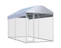 vidaXL Outdoor Dog Kennel with Canopy Top 382x192x225 cm