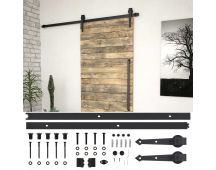 vidaXL Sliding Door SKIEN Hardware Kit 200 cm Steel Black