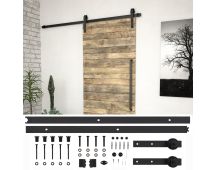 vidaXL Sliding Door SKIEN Hardware Kit 200 cm Steel Black