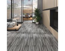 vidaXL PVC Flooring Planks 5.02 m� 2 mm Self-adhesive Striped Grey