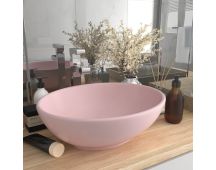 vidaXL Luxury Basin Oval-shaped Matt Pink 40x33 cm Ceramic