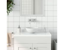 vidaXL Bathroom Sink Ceramic Matt White Round