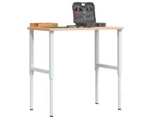 vidaXL Adjustable Work Bench Frames 2 pcs Metal 55x(69-95.5) cm Grey