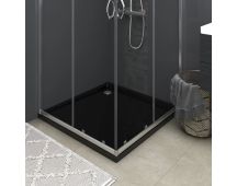 vidaXL Square ABS Shower Base Tray Black 90x90 cm