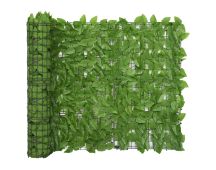 vidaXL Balcony Screen with Green Leaves 600x100 cm