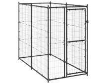 vidaXL Outdoor Dog Kennel Steel 110x220x180 cm