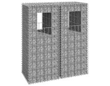 vidaXL Gabion Basket Posts 2 pcs 40x40x100 cm Iron