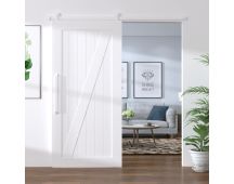 vidaXL Sliding Door Hardware Kit 200 cm Steel White