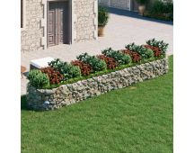 vidaXL Gabion Raised Bed Galvanised Iron 500x100x50 cm