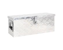 vidaXL Storage Box Silver 60x23.5x23 cm Aluminium