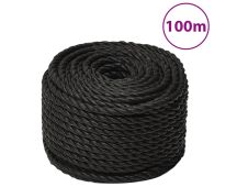 vidaXL Work Rope Black 10 mm 100 m Polypropylene