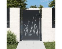 vidaXL Garden Gate Anthracite 105x155 cm Steel Grass Design