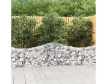 vidaXL Arched Gabion Basket 200x30x60/80 cm Galvanised Iron