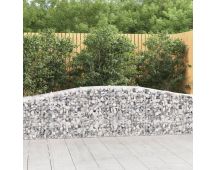 vidaXL Arched Gabion Basket 400x50x60/80 cm Galvanised Iron