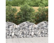 vidaXL Arched Gabion Basket 100x30x60/80 cm Galvanised Iron