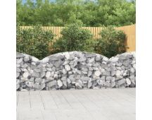 vidaXL Arched Gabion Basket 200x30x80/100 cm Galvanised Iron