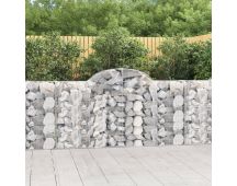 vidaXL Arched Gabion Basket 200x30x100/120 cm Galvanised Iron