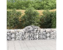 vidaXL Arched Gabion Basket 200x50x60/80 cm Galvanised Iron